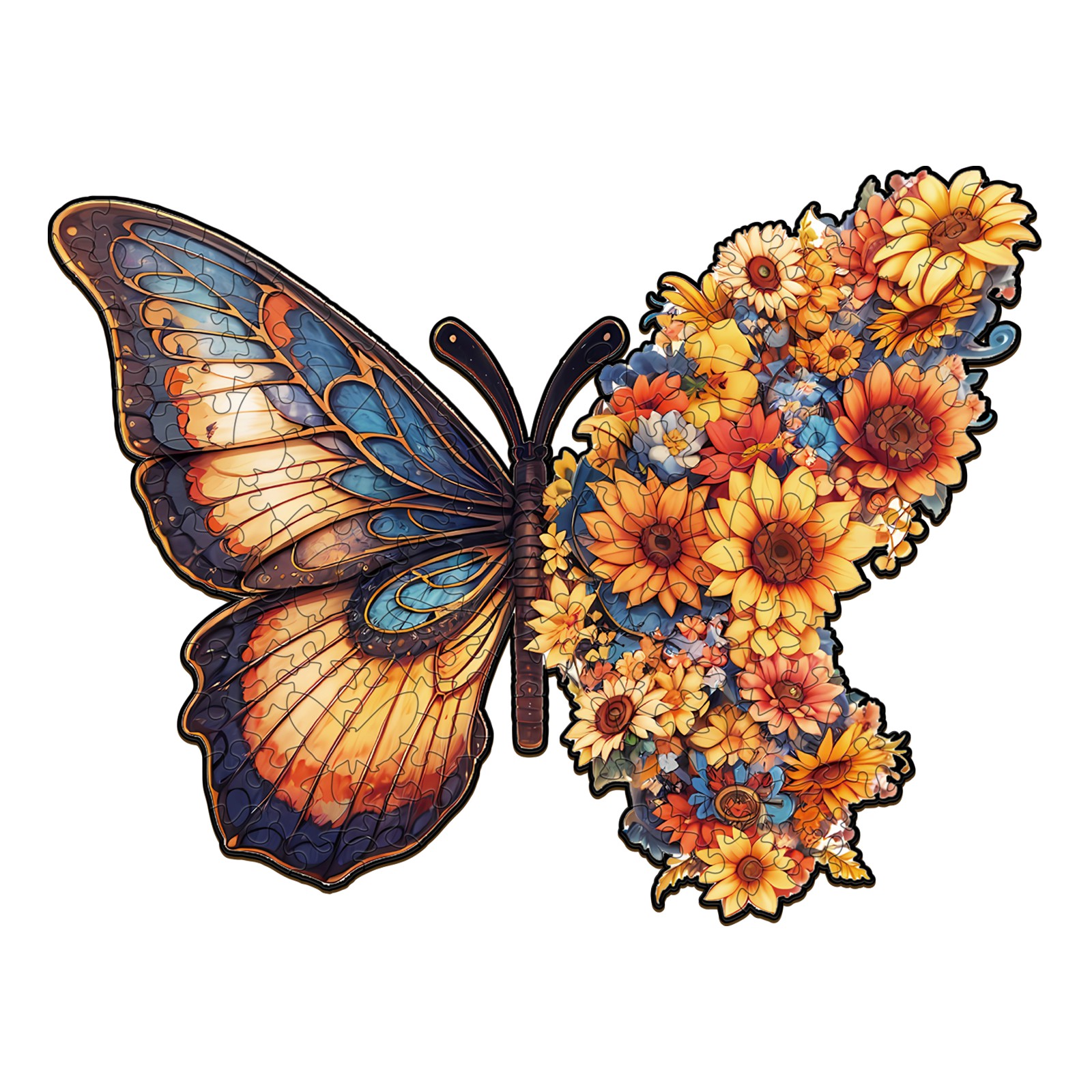 Puzzle en bois – Papillon et fleur 6674164cafb30