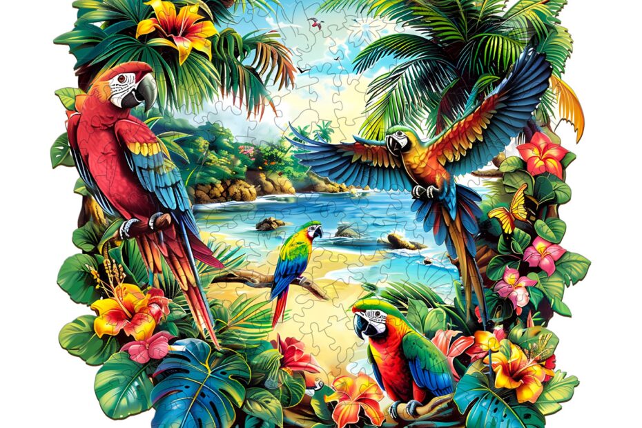 Puzzle en bois-Perroquet tropical 66a0e9631cf10