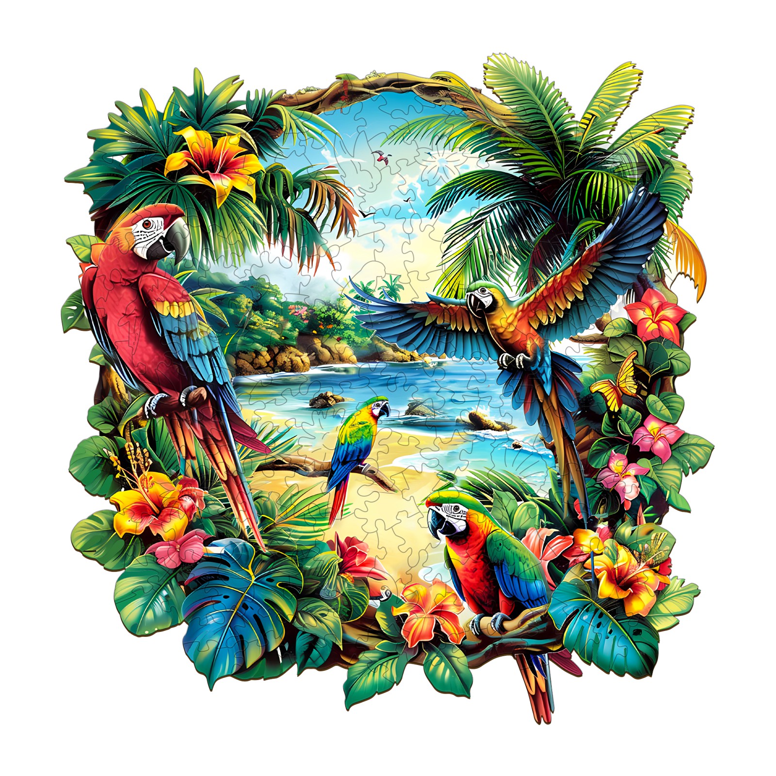 Puzzle en bois-Perroquet tropical 66a0e9631cf10