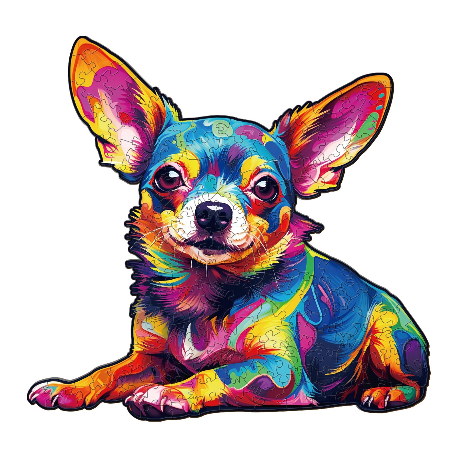 Puzzle en bois – Chihuahua coloré 66d08f8954ee1