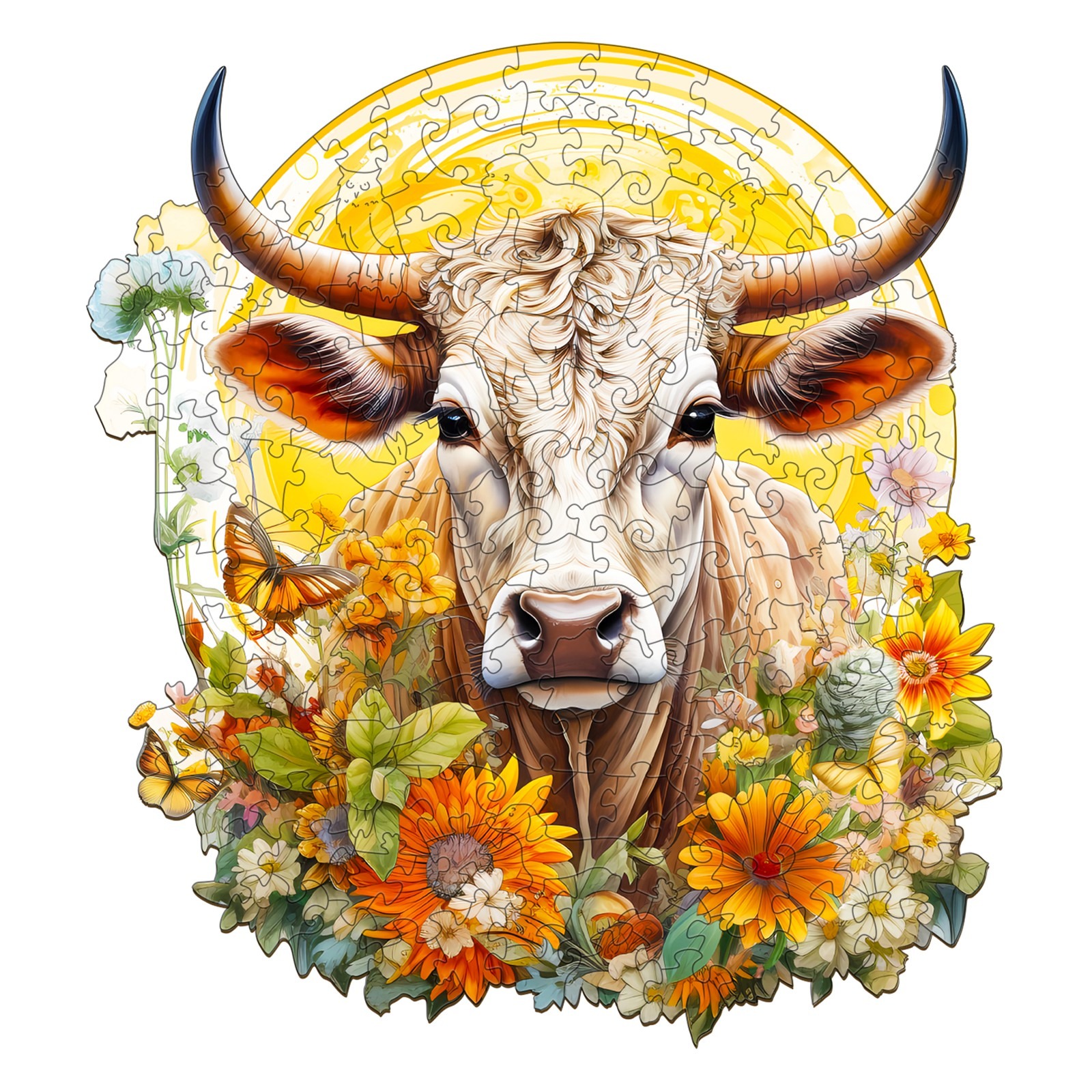 Puzzle en bois – Vache et fleur 66d2bc9f41e40