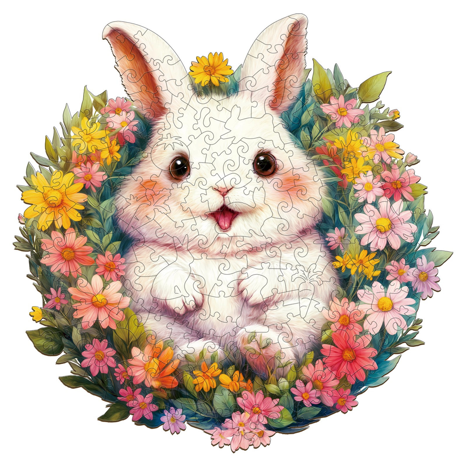 Puzzle en bois – Lapin pelucheux 66ab75647fef8