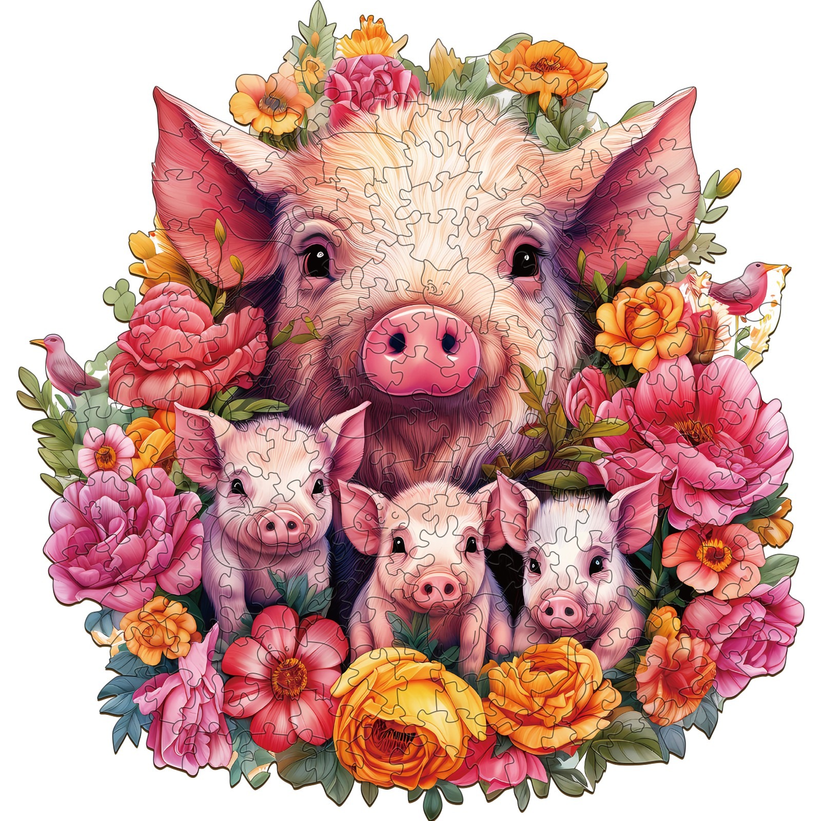 Puzzle en bois – Mère cochon et porcelet-2 66d12a8508ac9