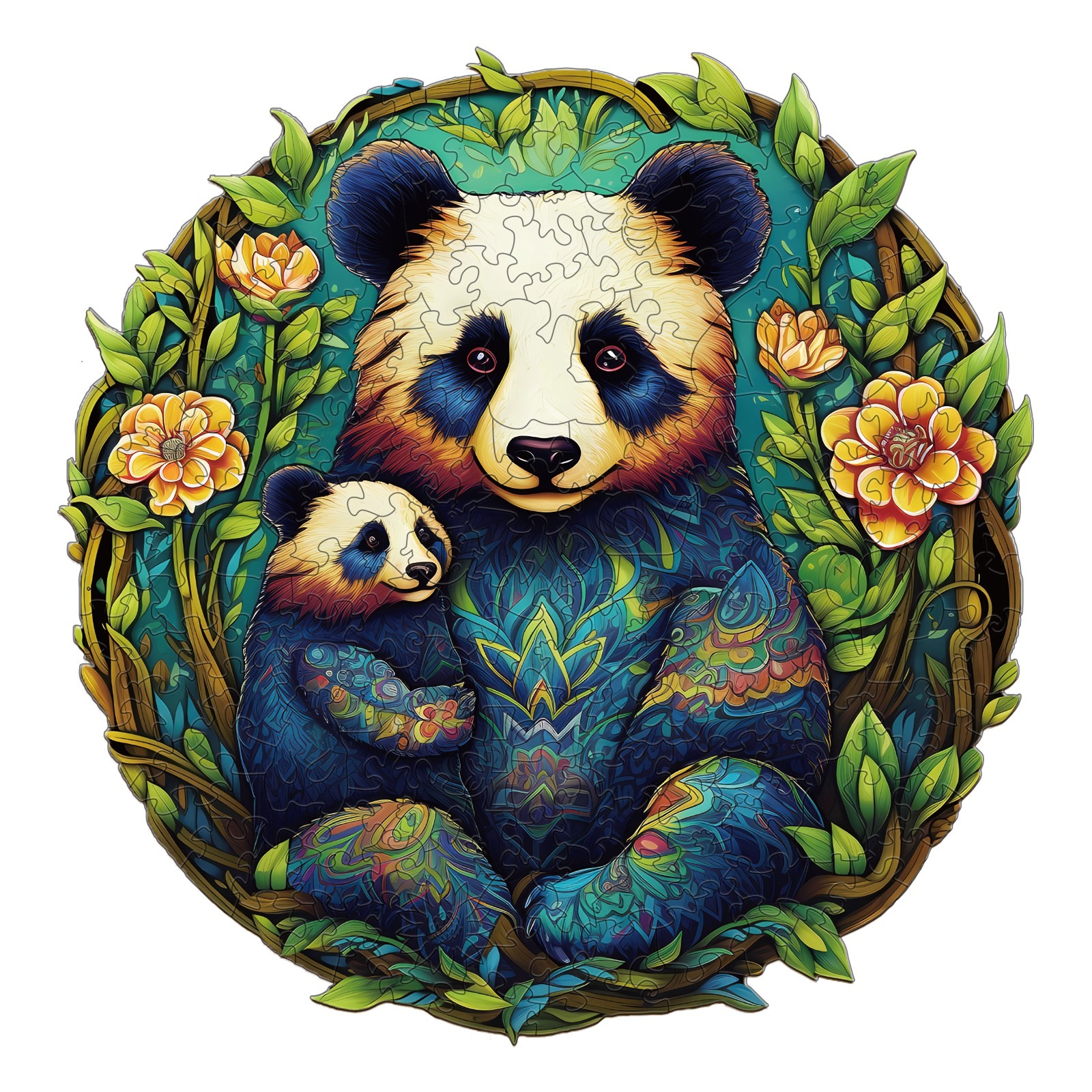 Puzzle en bois-Panda Family 2 66c33053825b9