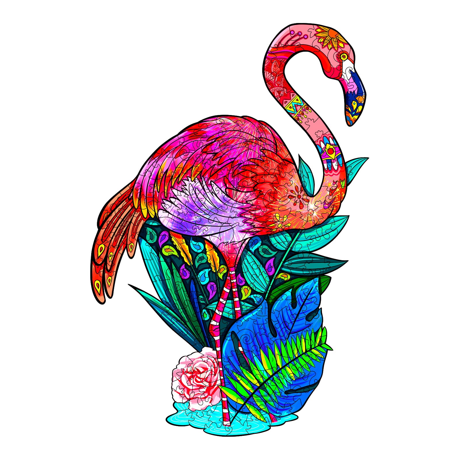 Puzzle en bois – FLAMINGO PASSIONNÉ 66cf1c62bc126