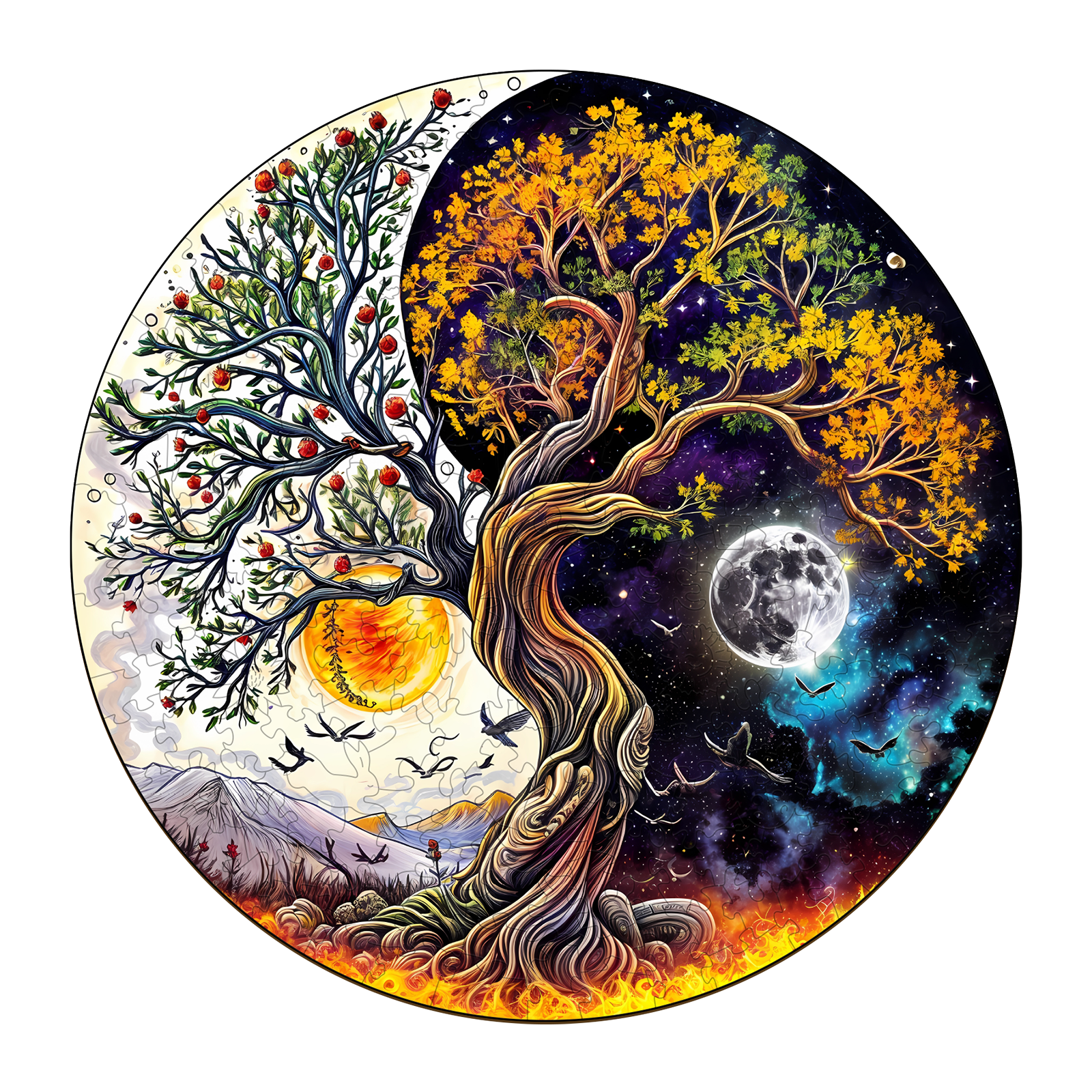 Puzzle en bois – Arbre de vie Soleil et Lune 66d13494a85ab