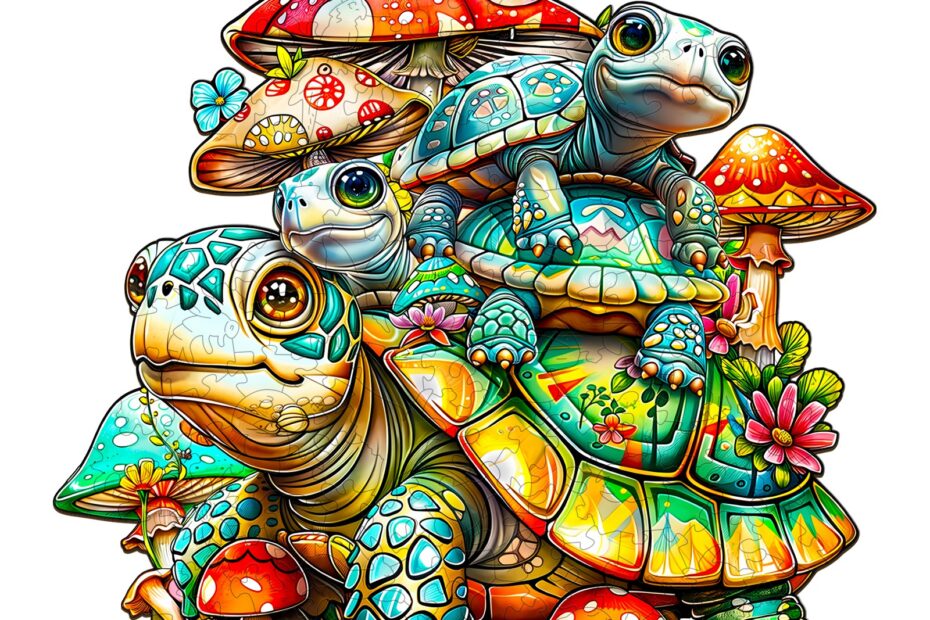 Puzzle en bois – Famille de tortues 66cf649a777bd