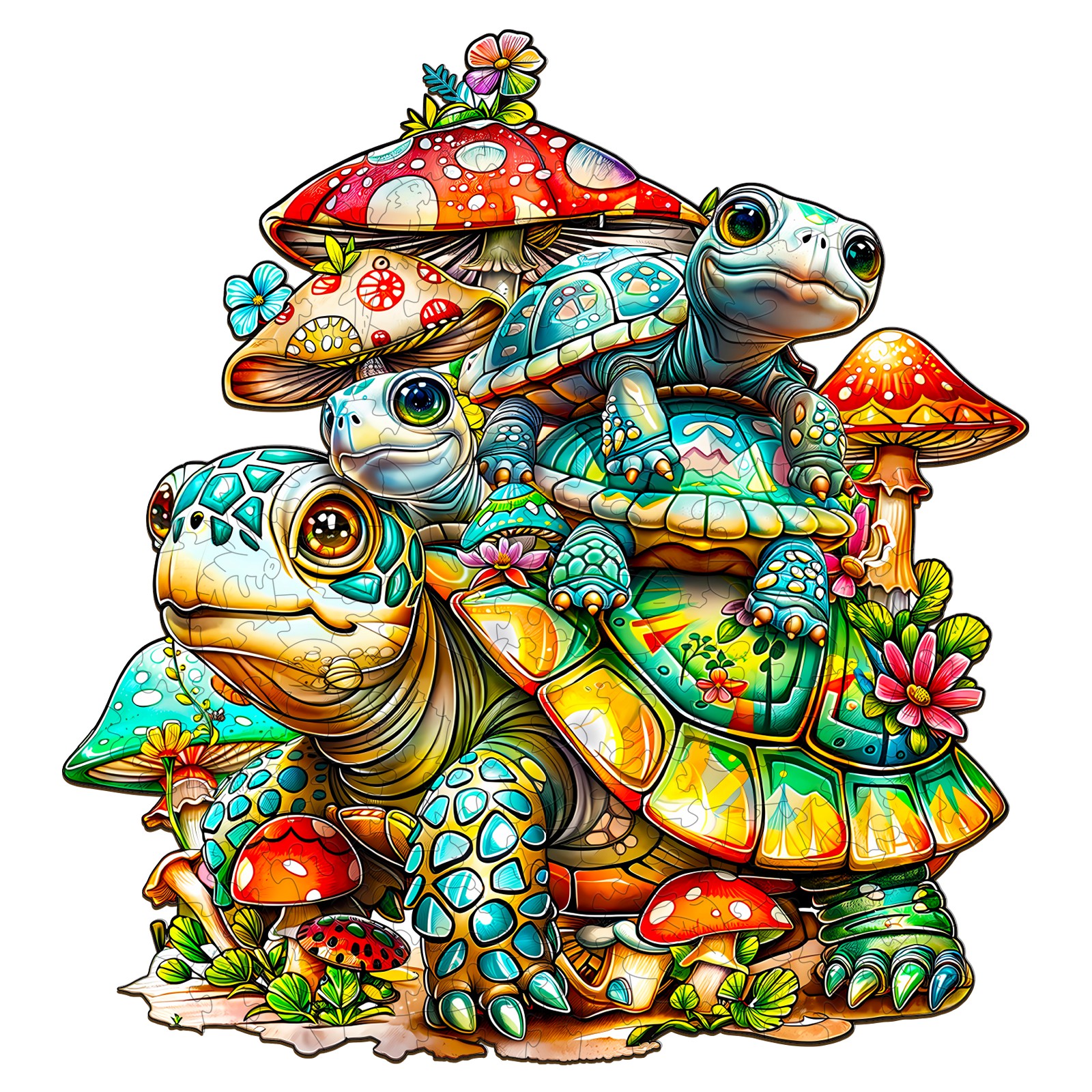 Puzzle en bois – Famille de tortues 66cf649a777bd