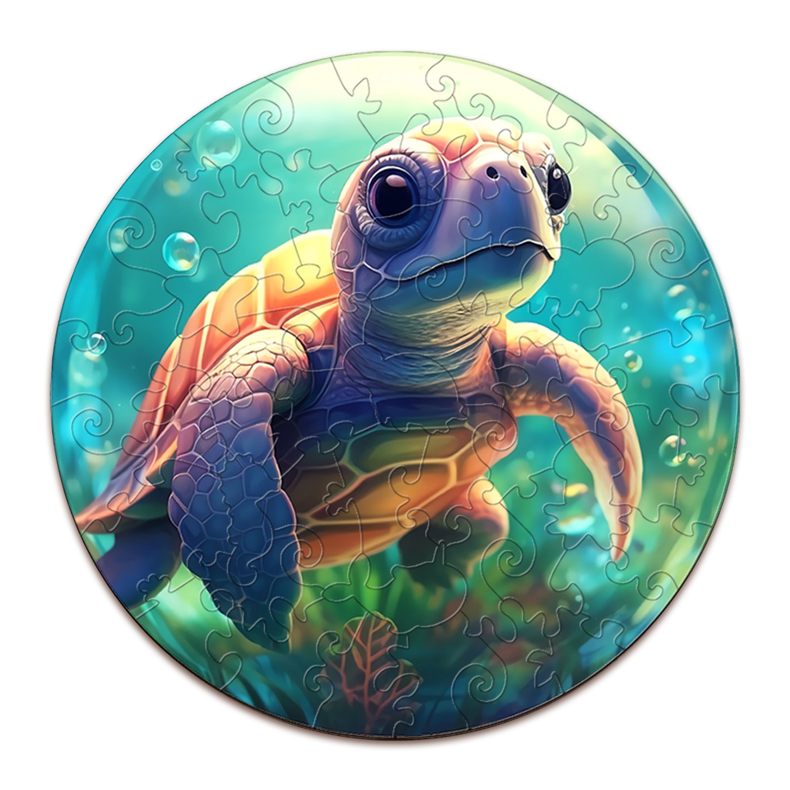 Puzzle en bois pour enfants – Mignonne tortue de mer 66d98fee3e90e