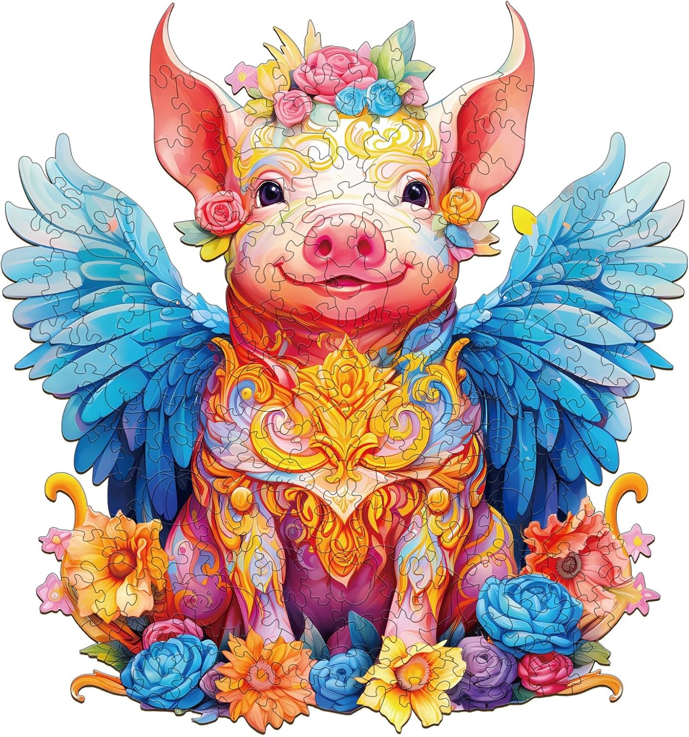 Puzzle en bois – Cochon ange 66ed6c1beaf6b