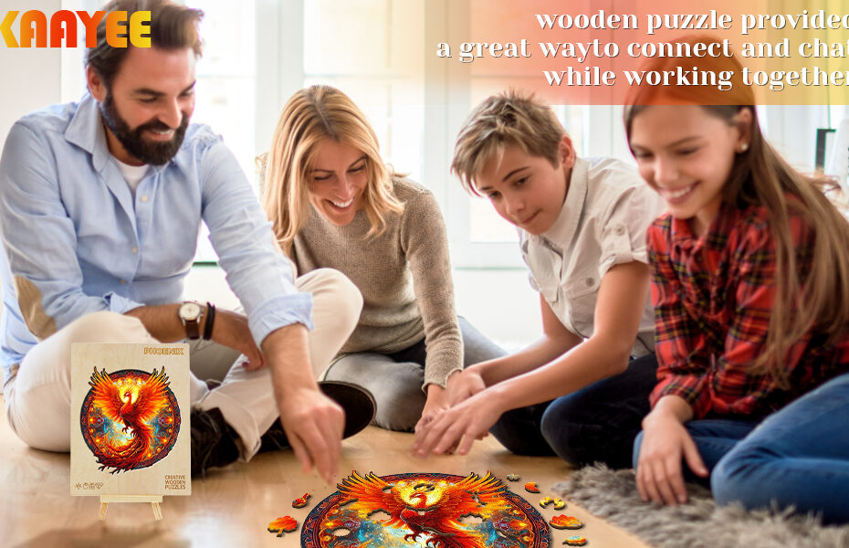 S’élever ensemble : renforcez les liens familiaux avec un puzzle en bois sur le thème du phénix 66e2207f044b2