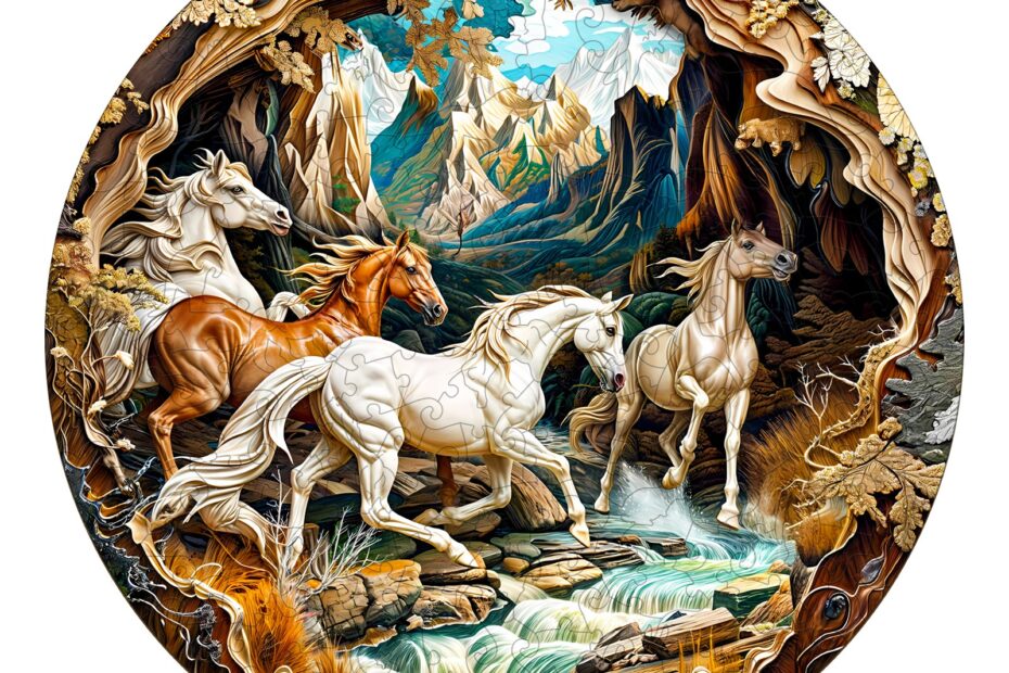 Puzzle en bois-Cheval des cavernes 3D 66e41dd125a46