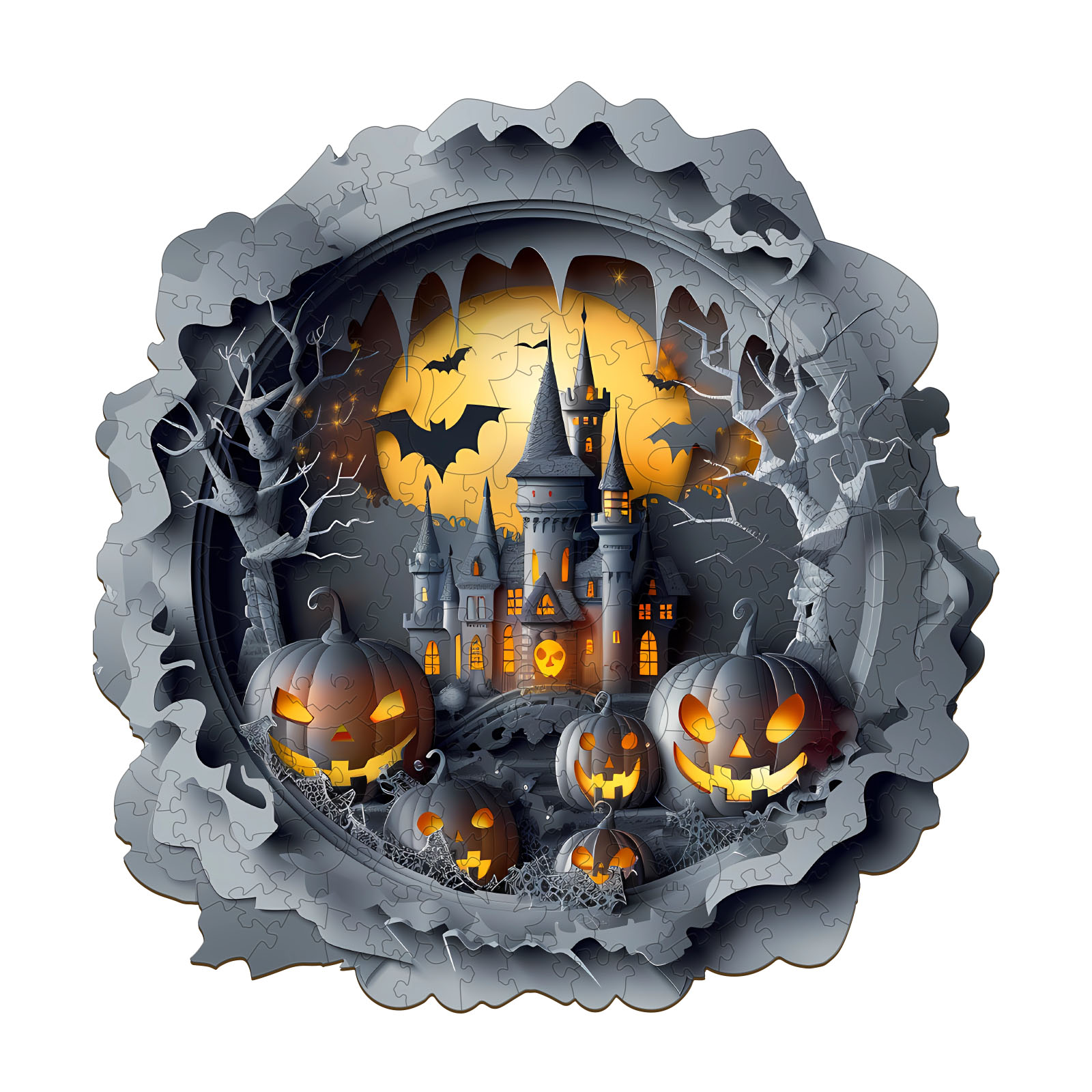 Puzzle en bois 3D – Château d’Halloween 66ee2fe7ebd69