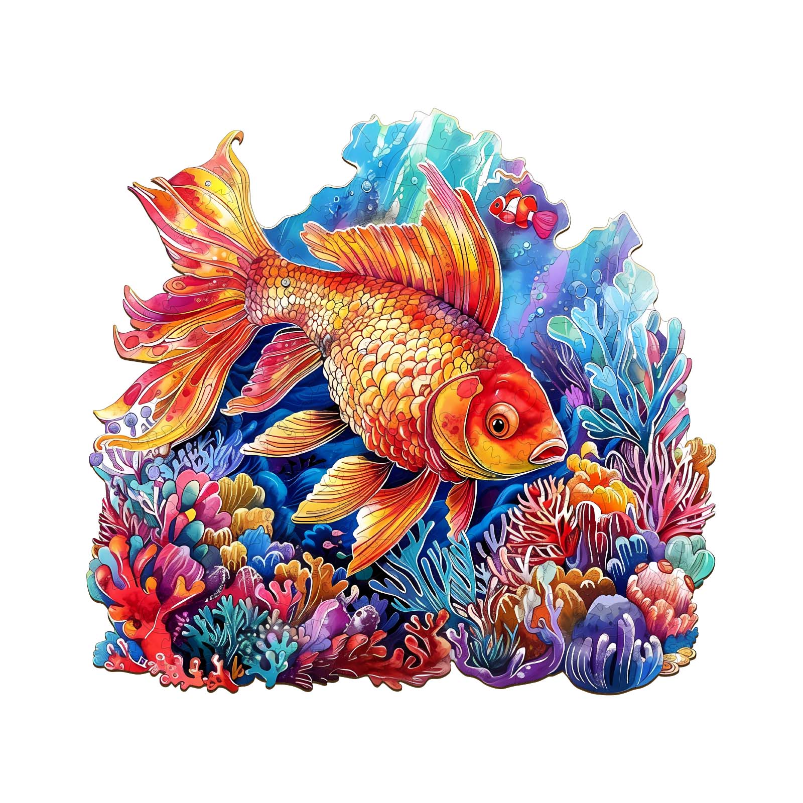 Puzzle en bois – Beau poisson rouge 66e6bc1f5fc81