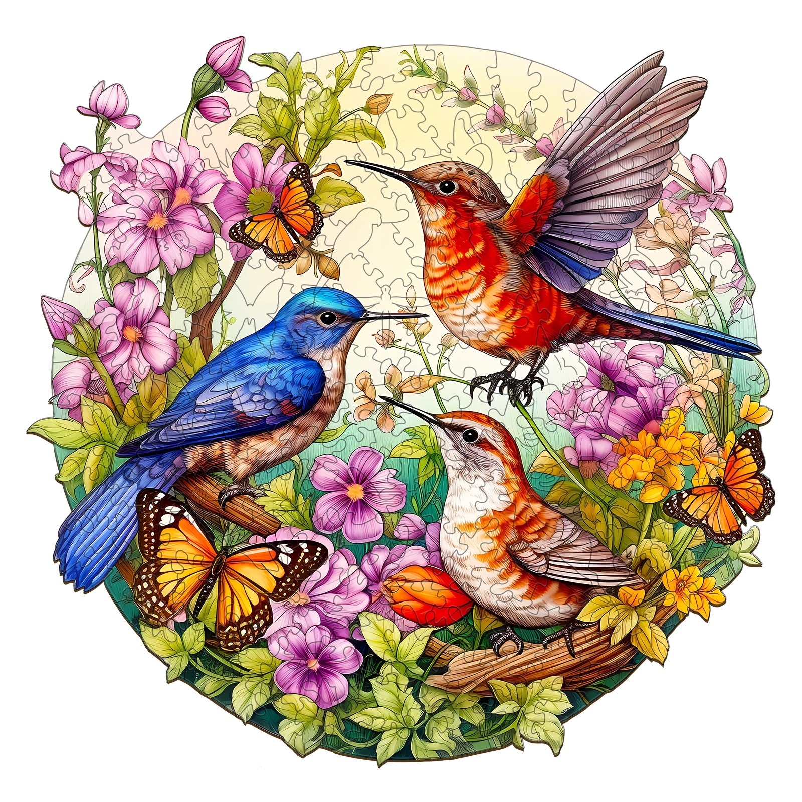 Puzzle en bois – Oiseaux et papillons 66dddf687bb30