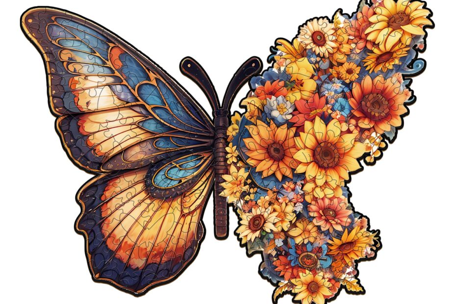 Puzzle en bois – Papillon et fleur 66de6fe221fcf