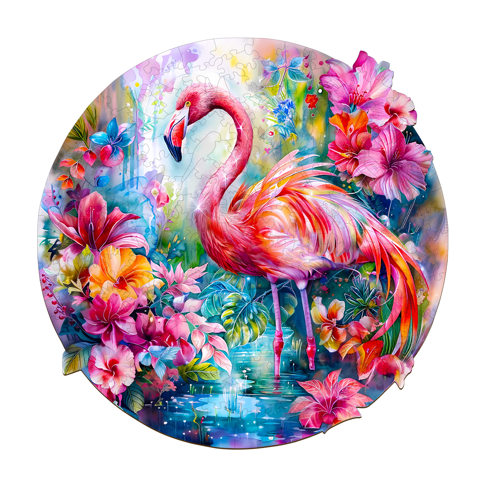 Puzzle en bois – Charmant flamant rose 66e8a0e278cd1