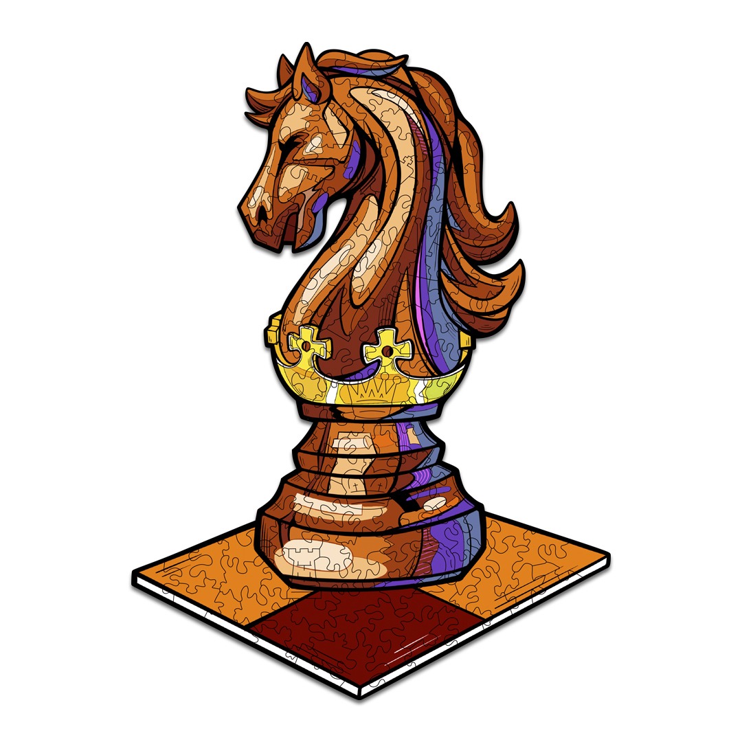 Puzzle en bois-CHESS KNIGHT 66e5e3ad84088