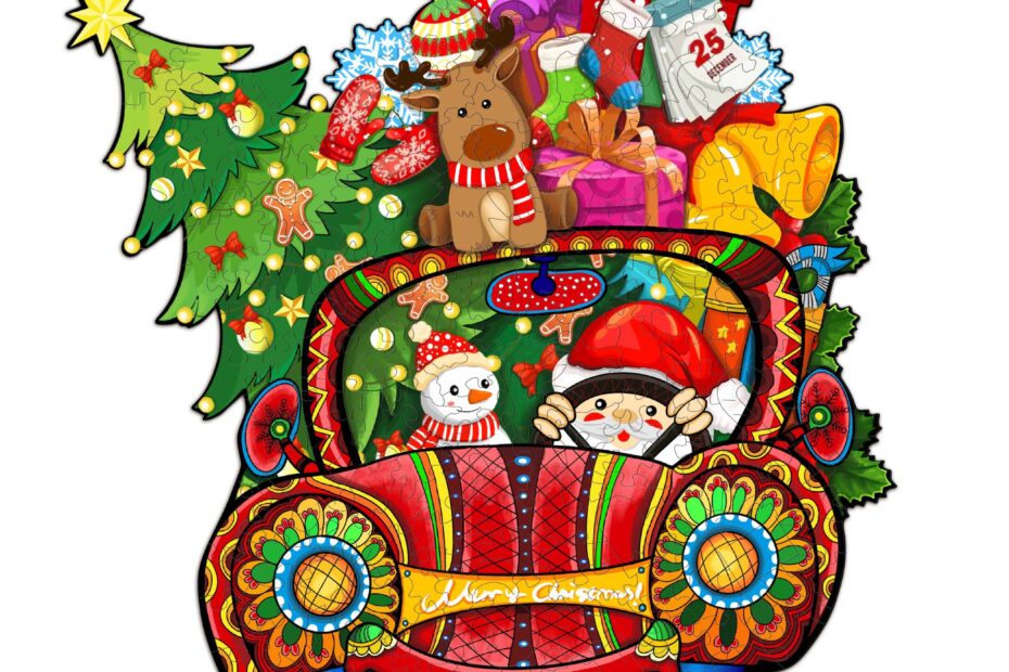 Puzzle en bois – Voiture de Noël 66e1dc692959a