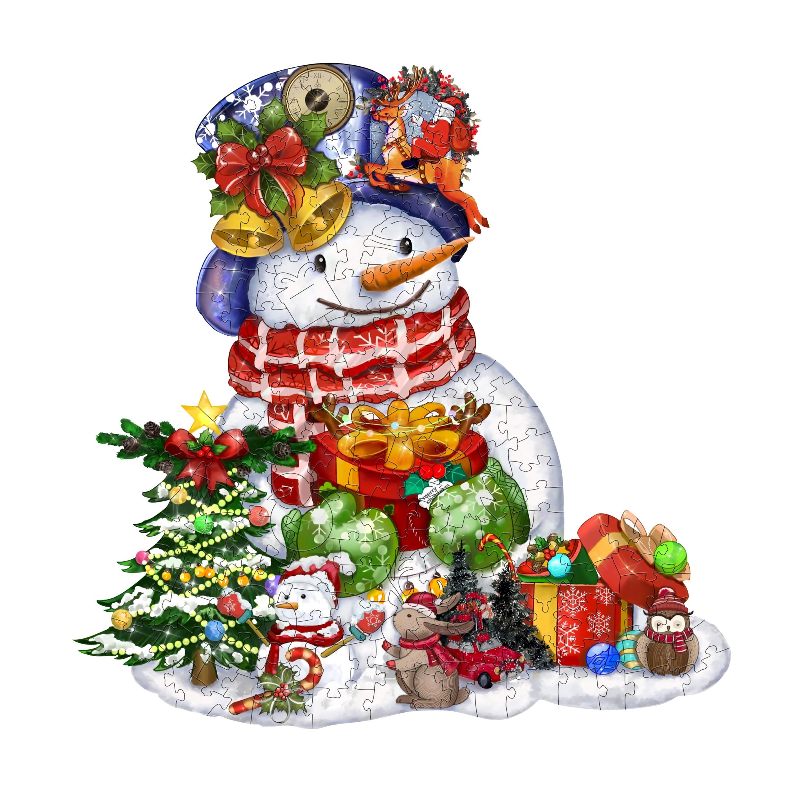 Puzzle en bois-CHRISTMAS SNOWMAN 66ed61ae24c55