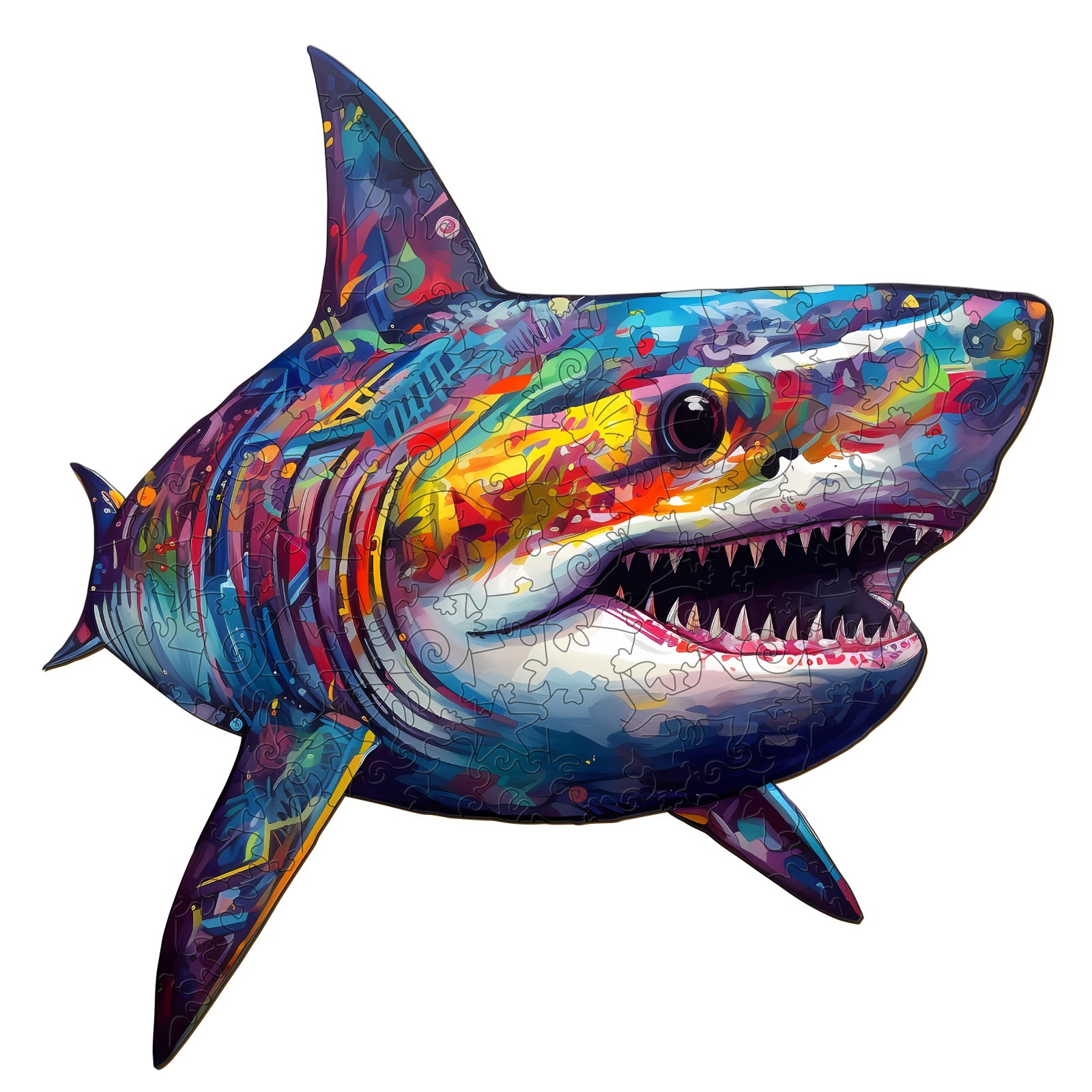 Puzzle en bois – Requin coloré 66ea9a251848c