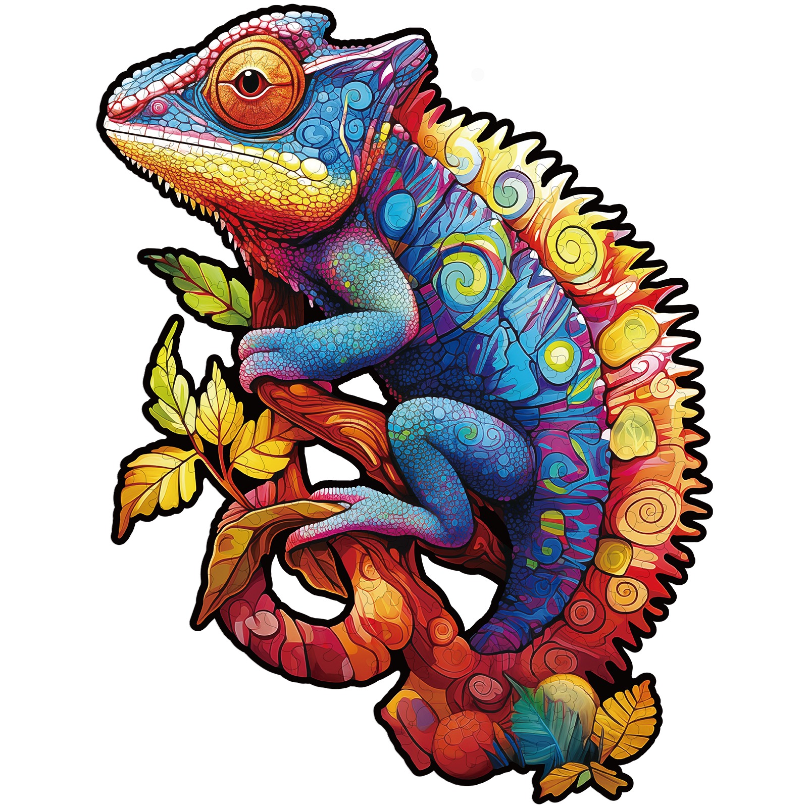 Puzzle en bois – Caméléon coloré 66ddfe4d2ef69