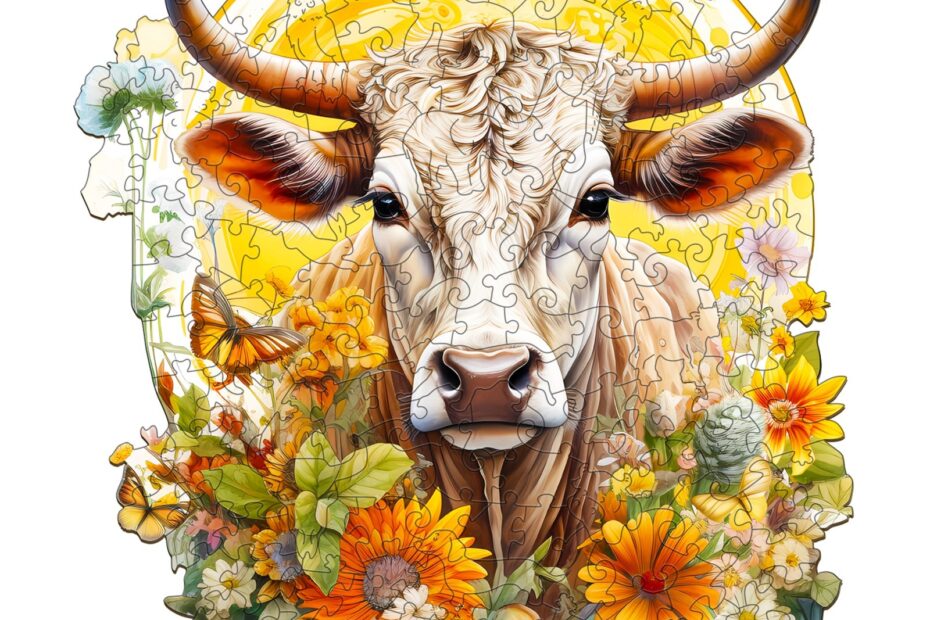 Puzzle en bois – Vache et fleur 66e0ef28f1e15
