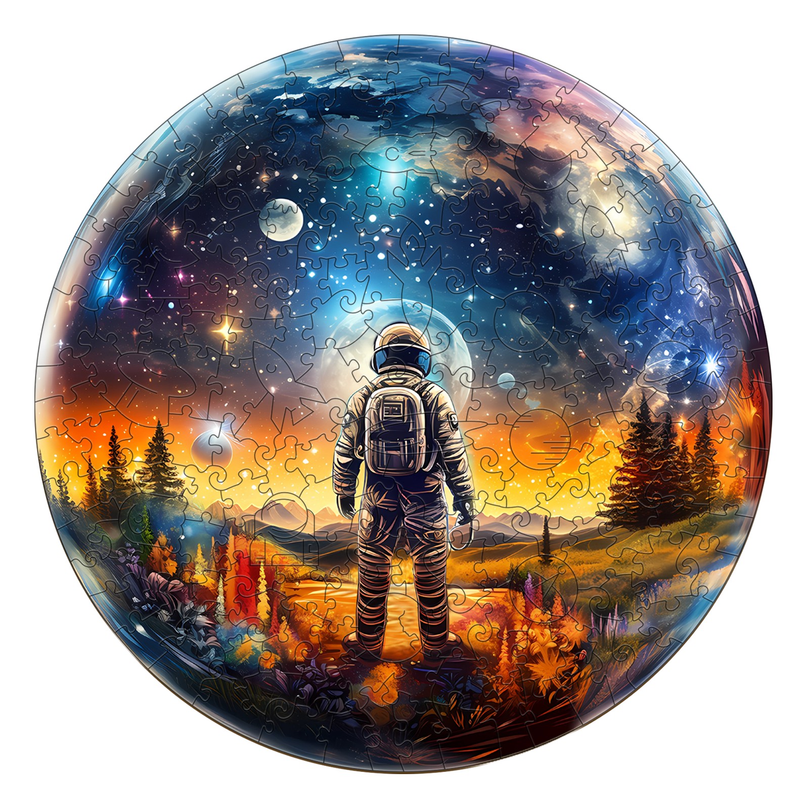 Puzzle en bois – Astronaute boule de cristal 66e13748887e0