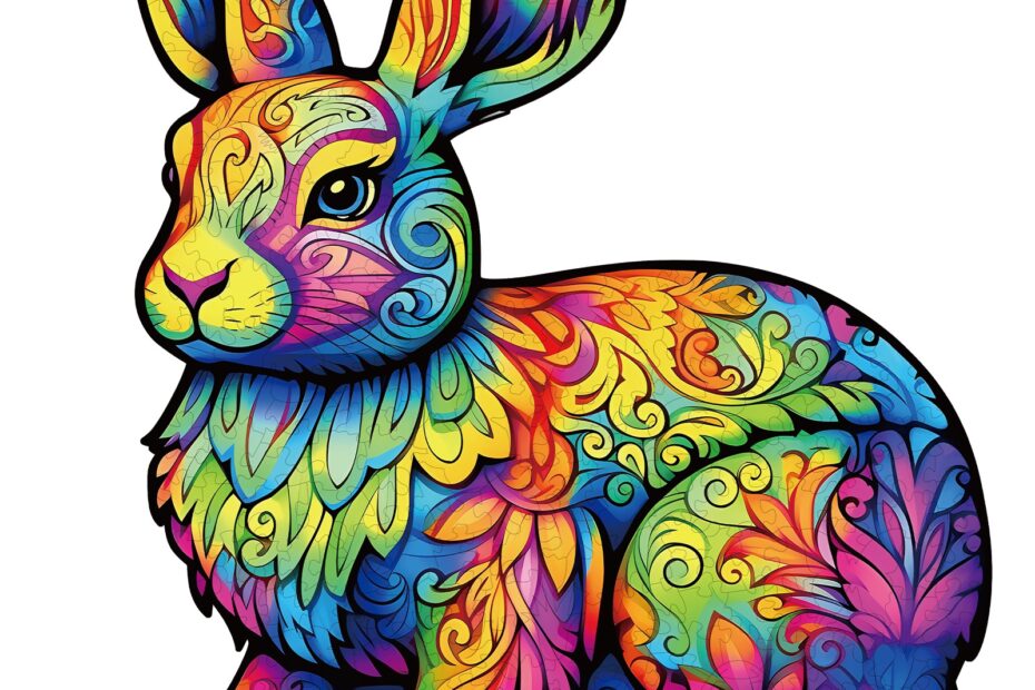 Puzzle en bois – Mignon lapin 66e45bc435129