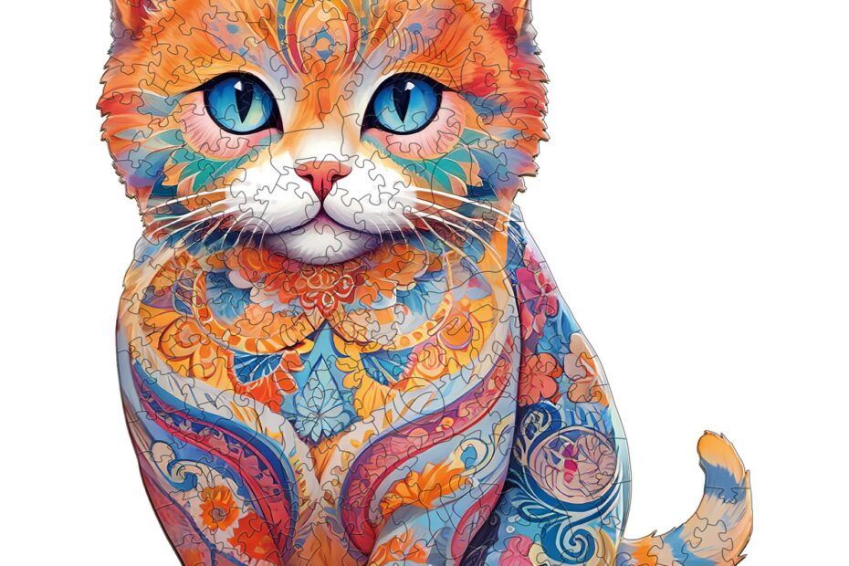 Puzzle en bois – Chat écossais mignon 66e640736e4f7