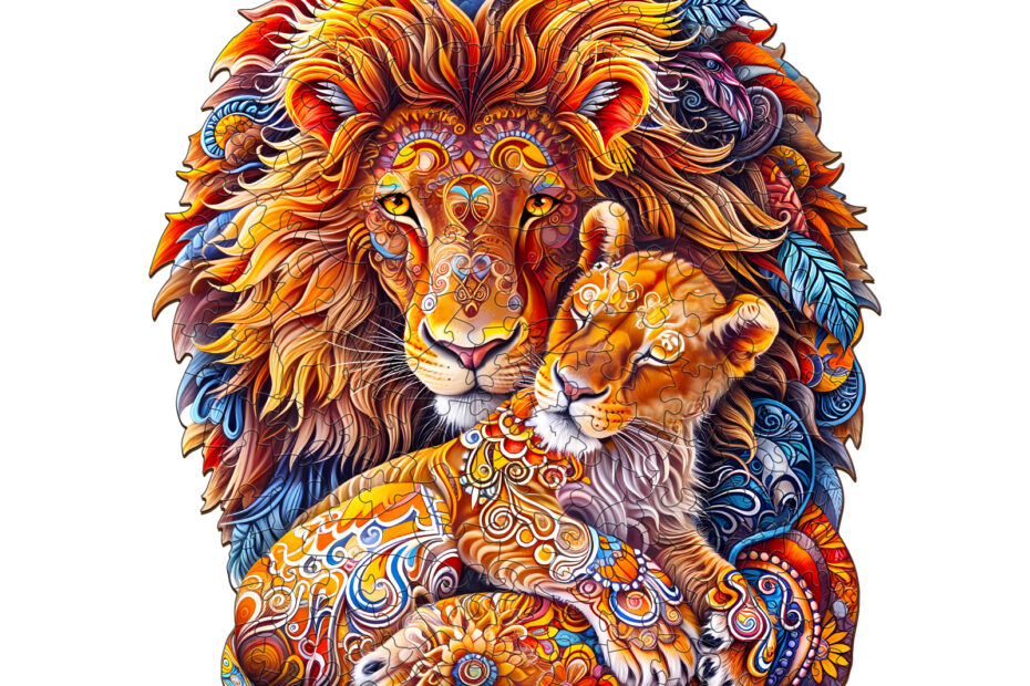 Puzzle en bois – Lion paternel 66e5a9976343f