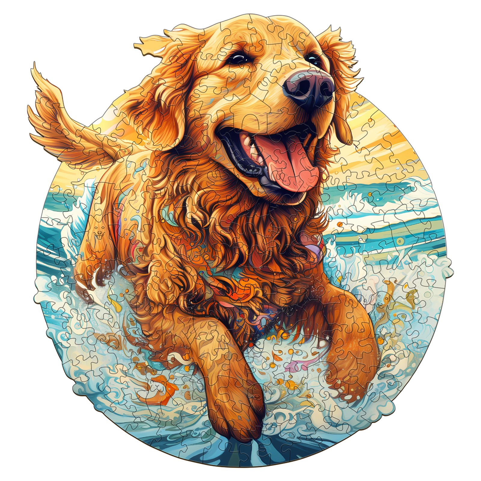 Puzzle en bois – Golden Retriever heureux 66e6e595b660d