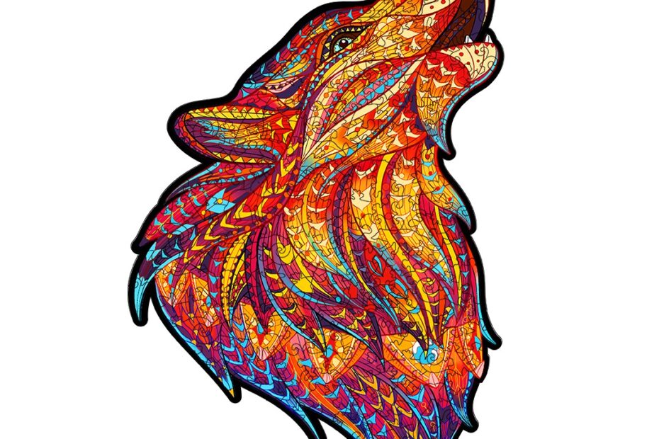 Puzzle en bois – Loup hurlant-rouge 66e1d21d91398