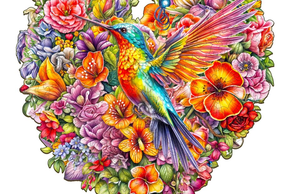 Puzzle en bois – Colibri et fleur 66e3ac812ef7f