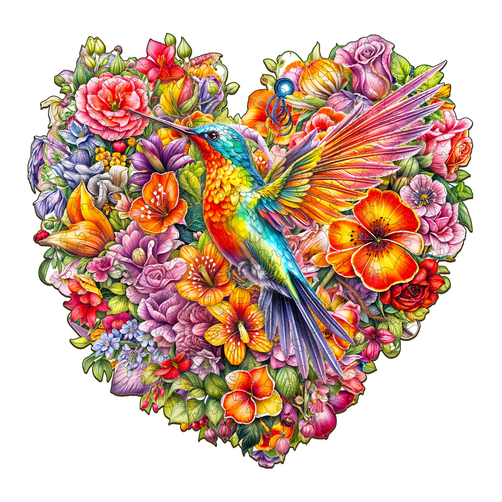 Puzzle en bois – Colibri et fleur 66e3ac812ef7f