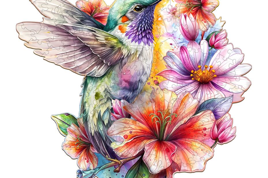 Puzzle en bois – Colibris en fleurs 66e3642eec01f