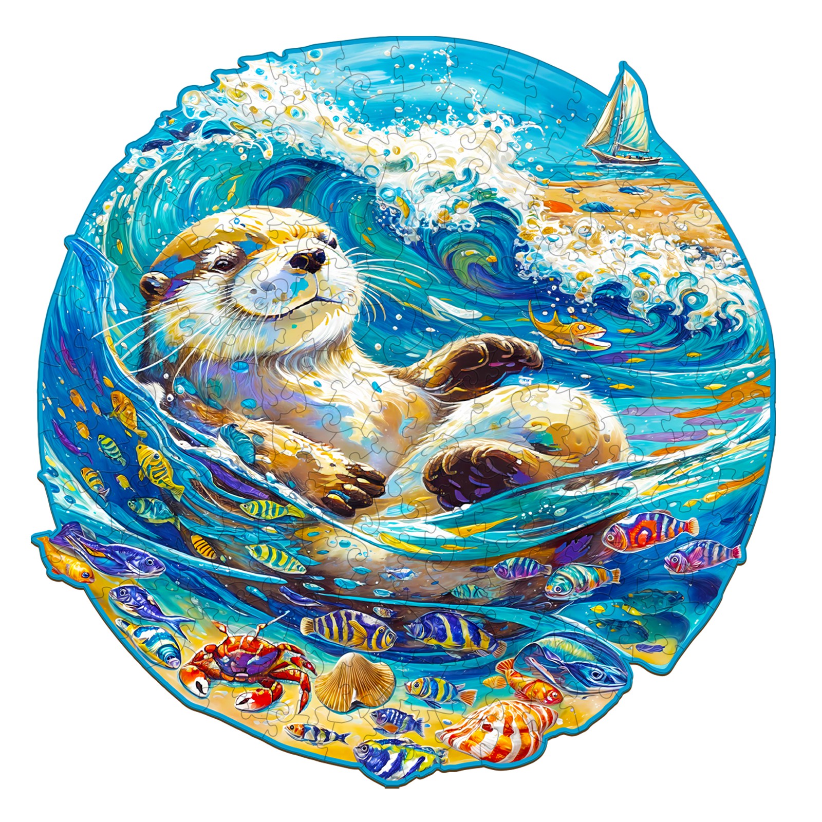 Puzzle en bois – Loutre tranquille 66e31c167c6b3