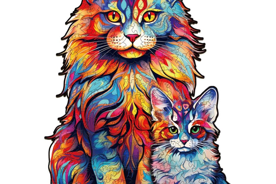 Puzzle en bois – Famille de Maine Coon-2 66e118699f96b