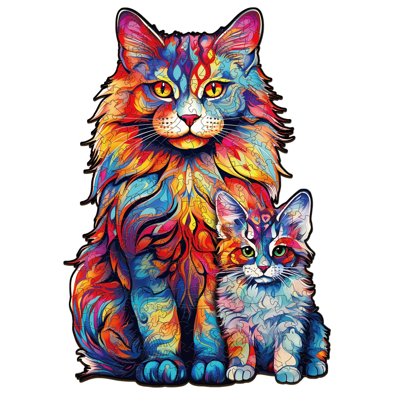 Puzzle en bois – Famille de Maine Coon-2 66d43005d3330