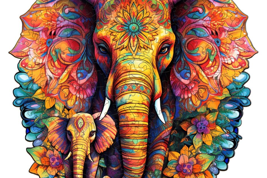 Puzzle en bois – Famille d’éléphants Mandala 66e4ae2f800c1