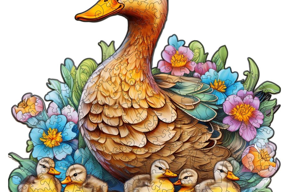 Puzzle en bois – Mère canard et canetons 66e0357703079