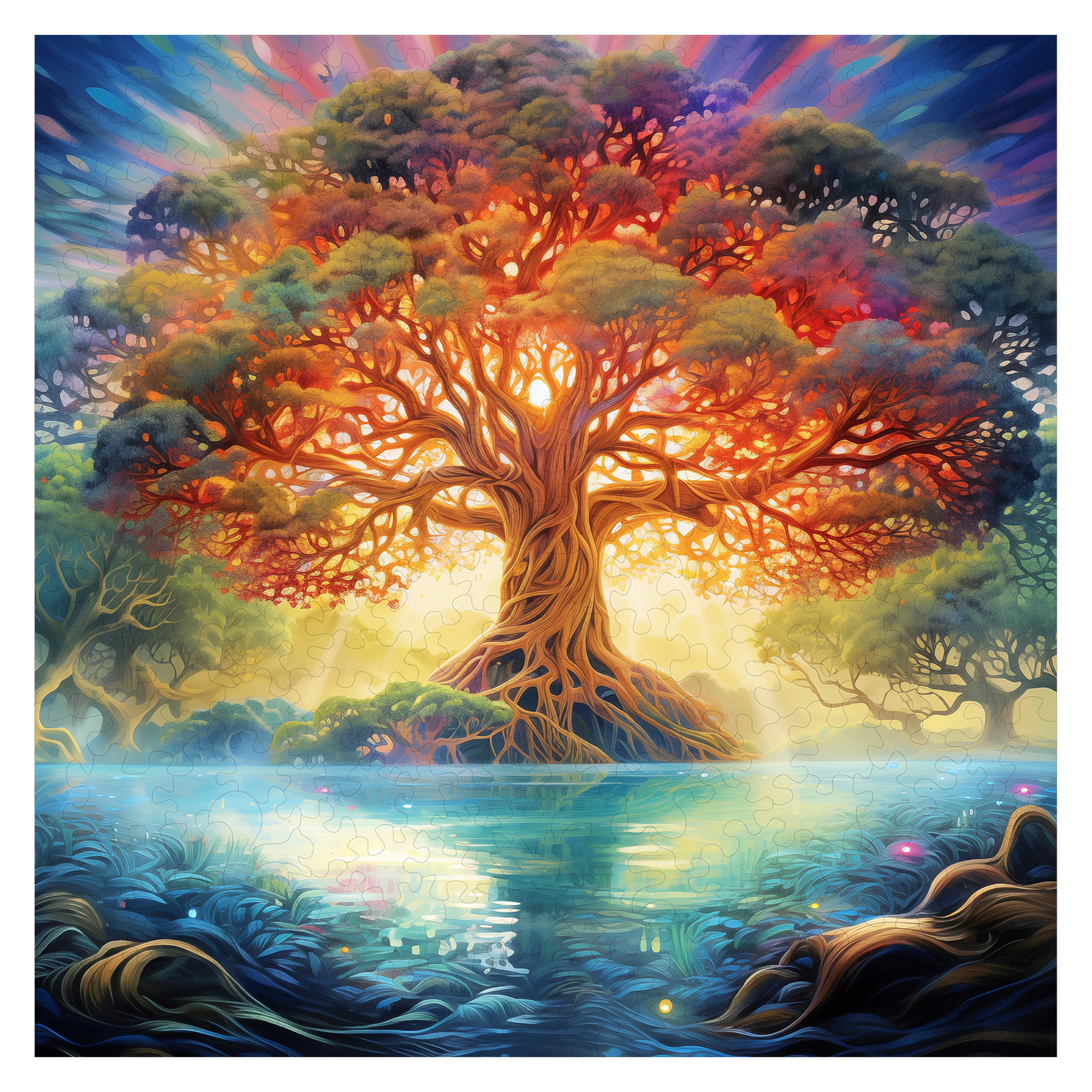 Puzzle en bois – Arbre divin du crépuscule 66dacfb3abb19