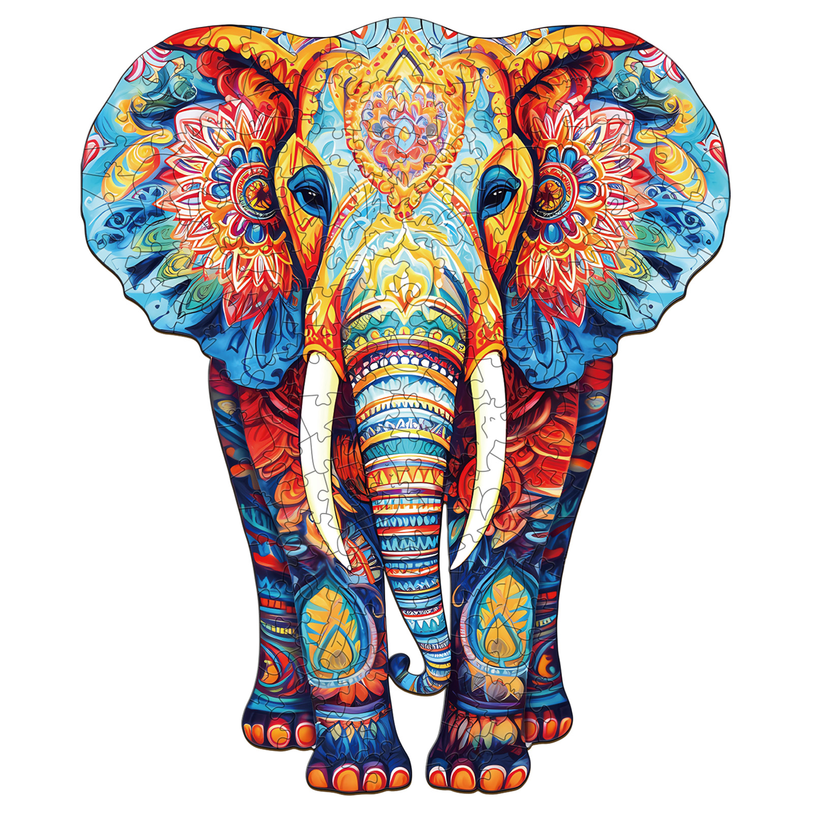 Puzzle en bois – Éléphant orange 66e0546890019