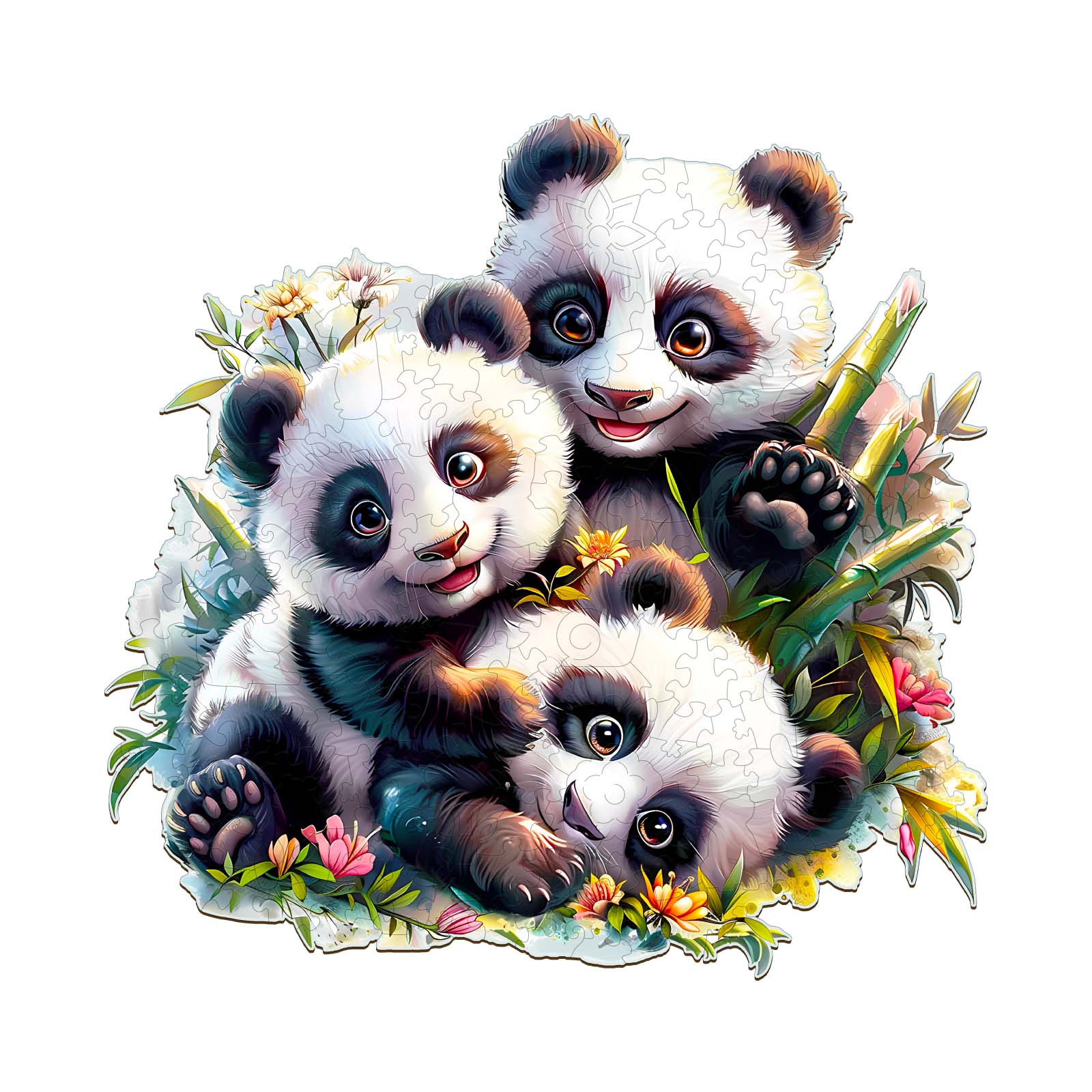 Puzzle en bois – Famille Panda 66d84615b76bc