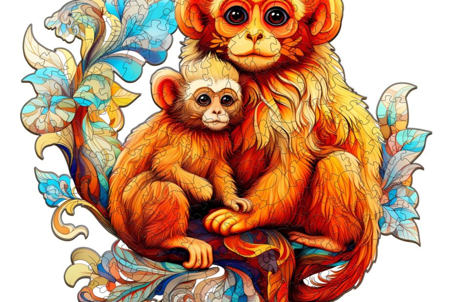 Puzzle en bois – Famille de rhinopithèques 66e09cb462813
