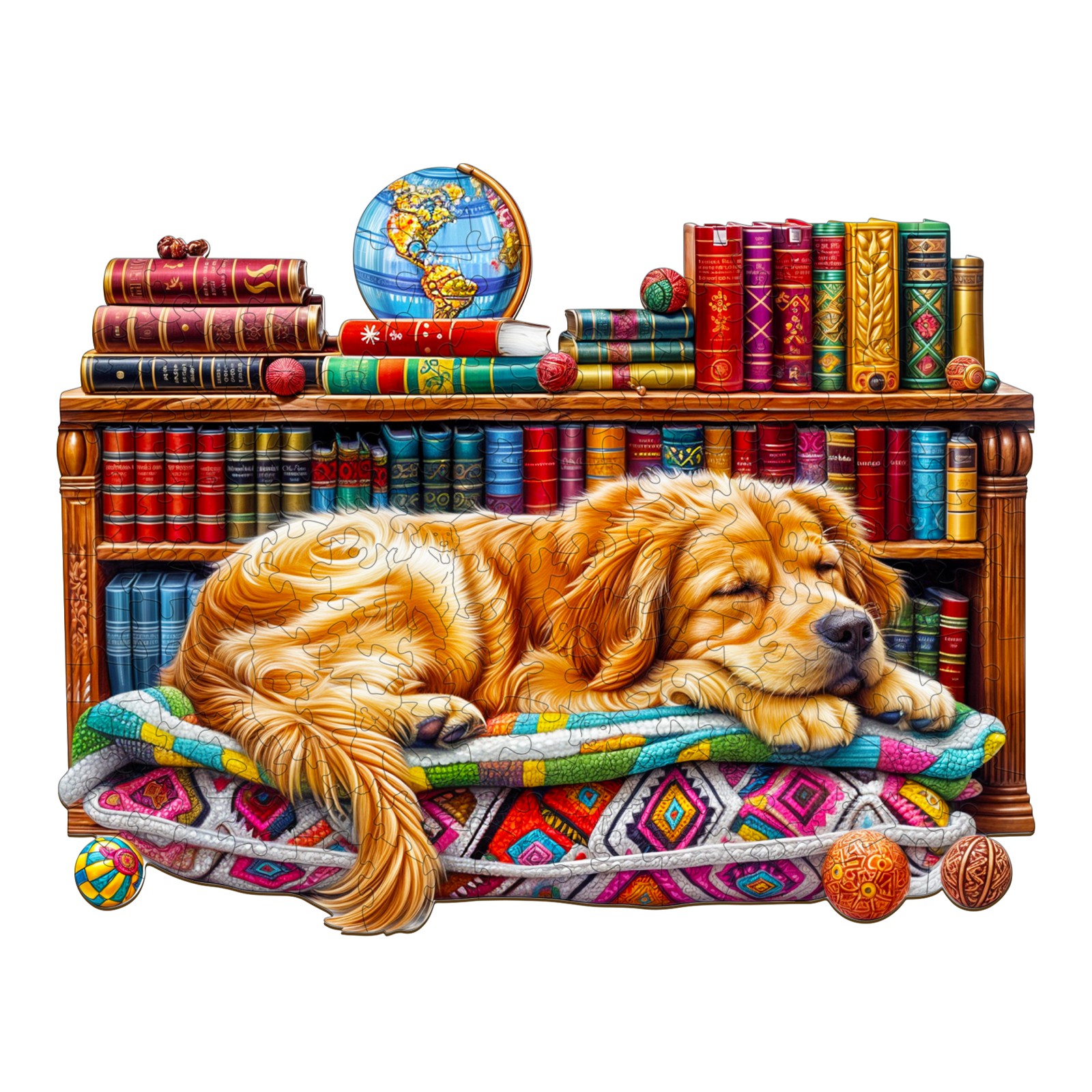 Puzzle en bois-Golden Retriever endormi 66e78a7587776