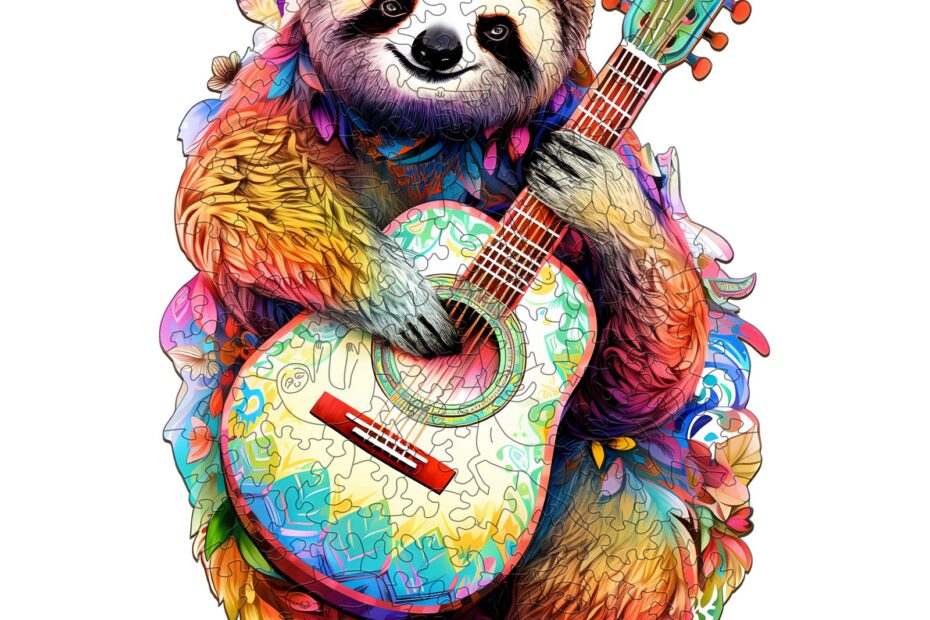 Puzzle en bois – Paresseux avec guitare 66e194183d67e