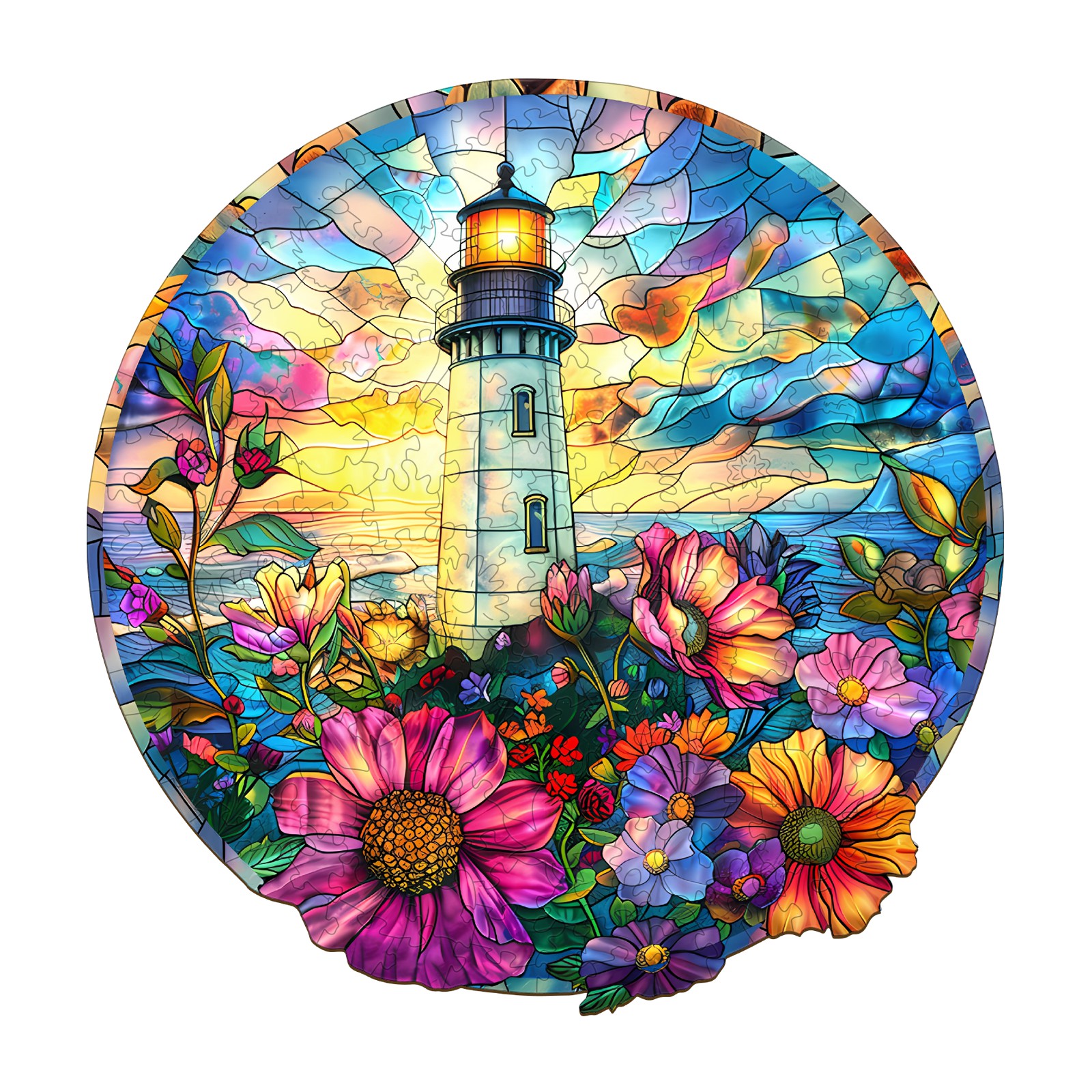 Puzzle en bois – Phare en vitrail 66e88c3070a26