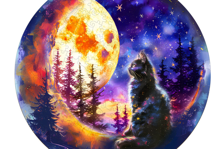 Puzzle en bois-Chat étoilé 66e4327279b64