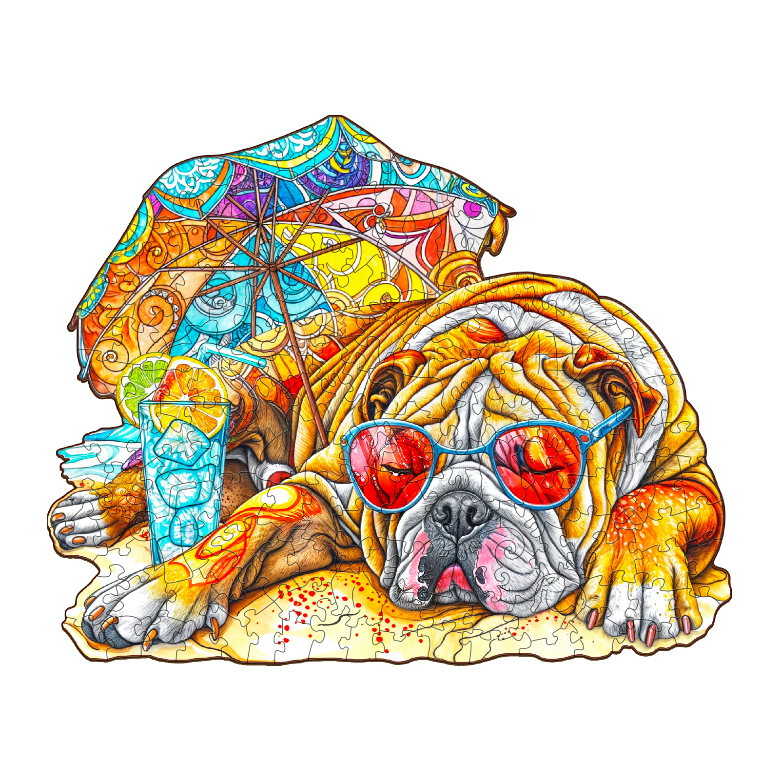 Puzzle en bois-Bulldog d’été 2 66ed23c6865c2